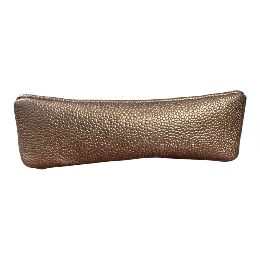 Henri Bendel Bronze and White Wristlet with Gold Chain Strap